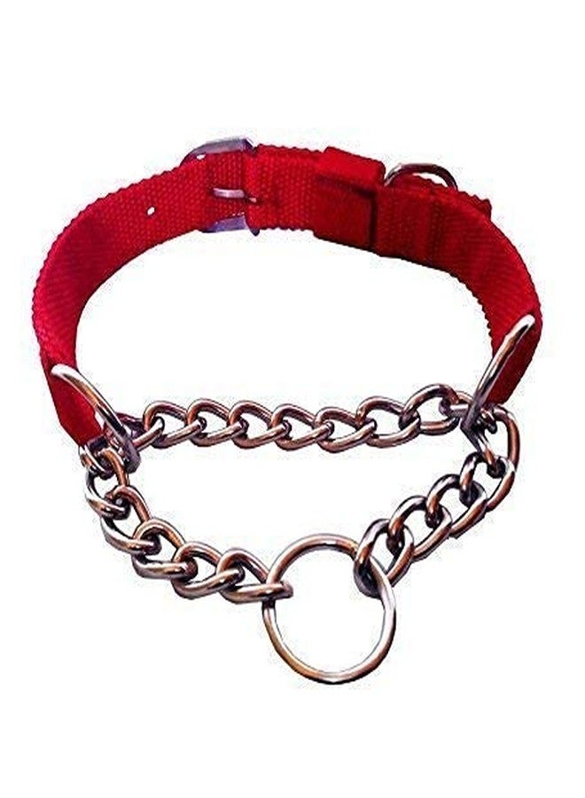 Pet Guard Dog Choke Collar Nylon Half Chain Collar Half Choker Stainless Steel Adjustavle Dogs Collars (Color May Very 1.5 INCH) 1Pack - Image 2